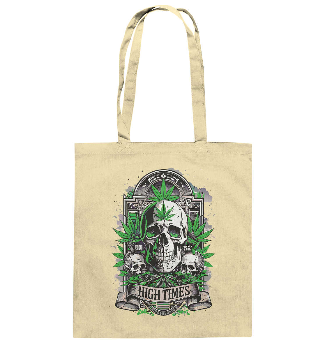 High Times Skull Green - Baumwolltasche