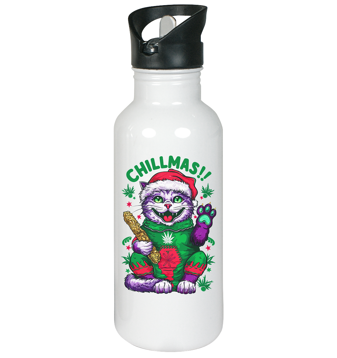 Chillmas Cat - Edelstahl-Trinkflasche 600ml