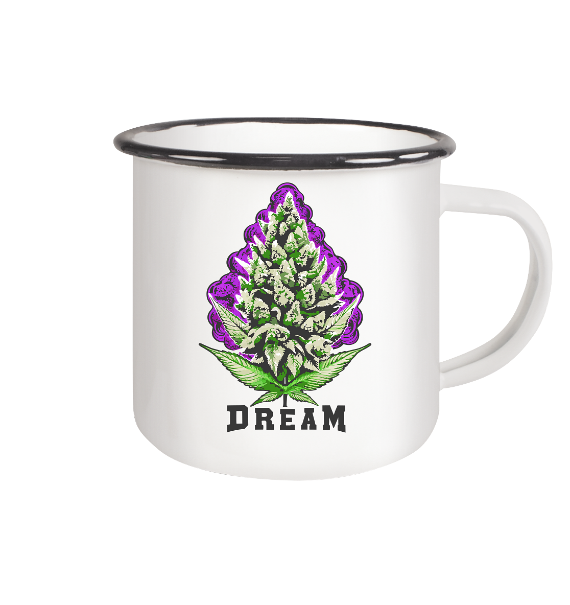 Purple Dream - Emaille Tasse (Schwarz)