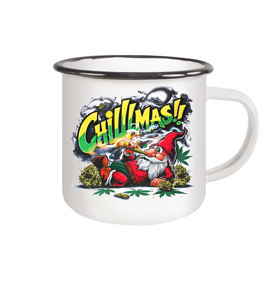 Chillmas - Emaille Tasse (Schwarz)