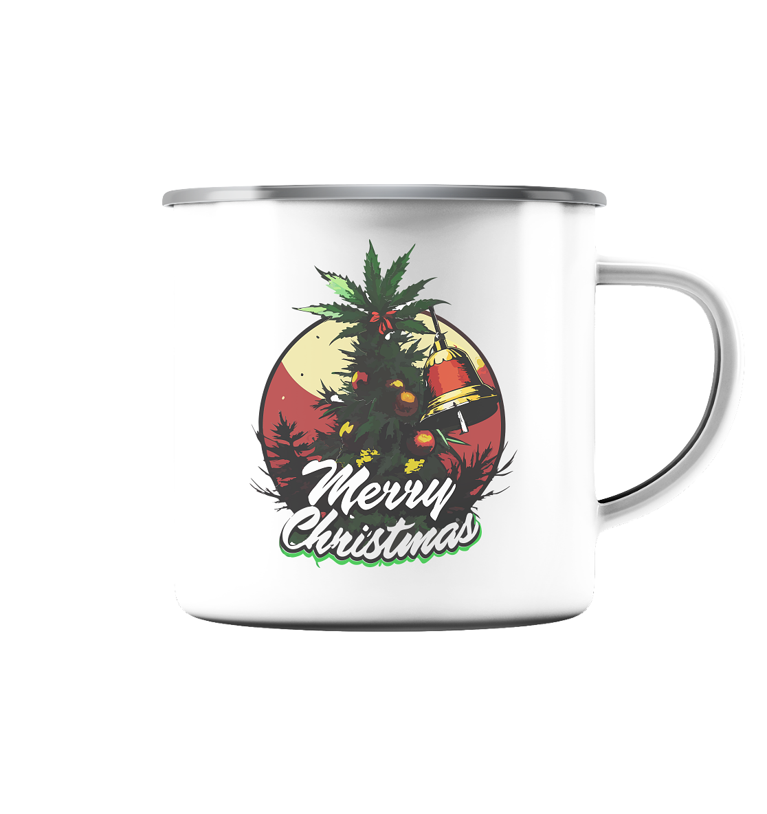 Christmas Bell - Emaille Tasse (Silber)