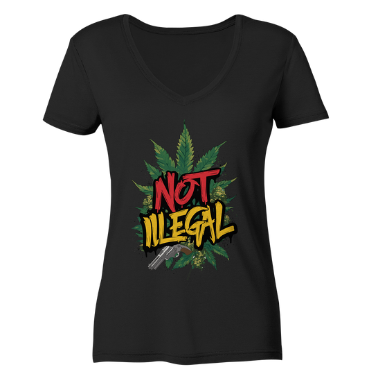 Not Illegal - Ladies V-Neck Shirt