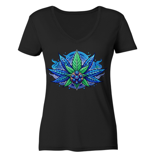 Blue Leaf - Ladies V-Neck Shirt