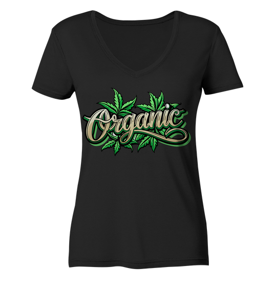 Organic Leaf - Ladies V-Neck Shirt