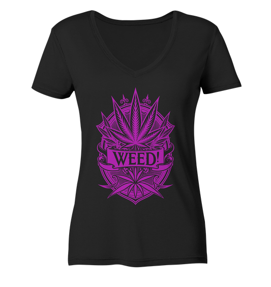 Pink Weed - Ladies V-Neck Shirt