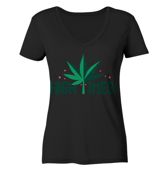 High Times Leaf - Ladies V-Neck Shirt