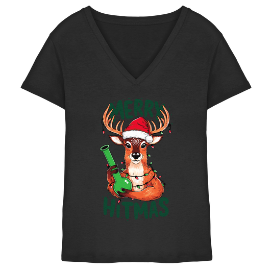 Bong Reindeer - Ladies V-Neck Shirt