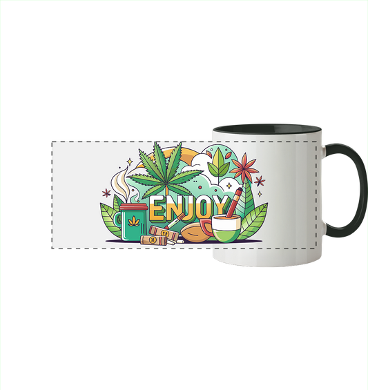 Enjoy - Panorama Tasse zweifarbig