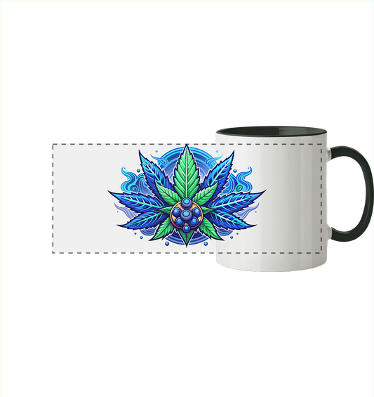 Blue Leaf - Panorama Tasse zweifarbig