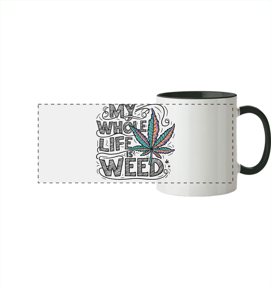 Life Is Weed - Panorama Tasse zweifarbig