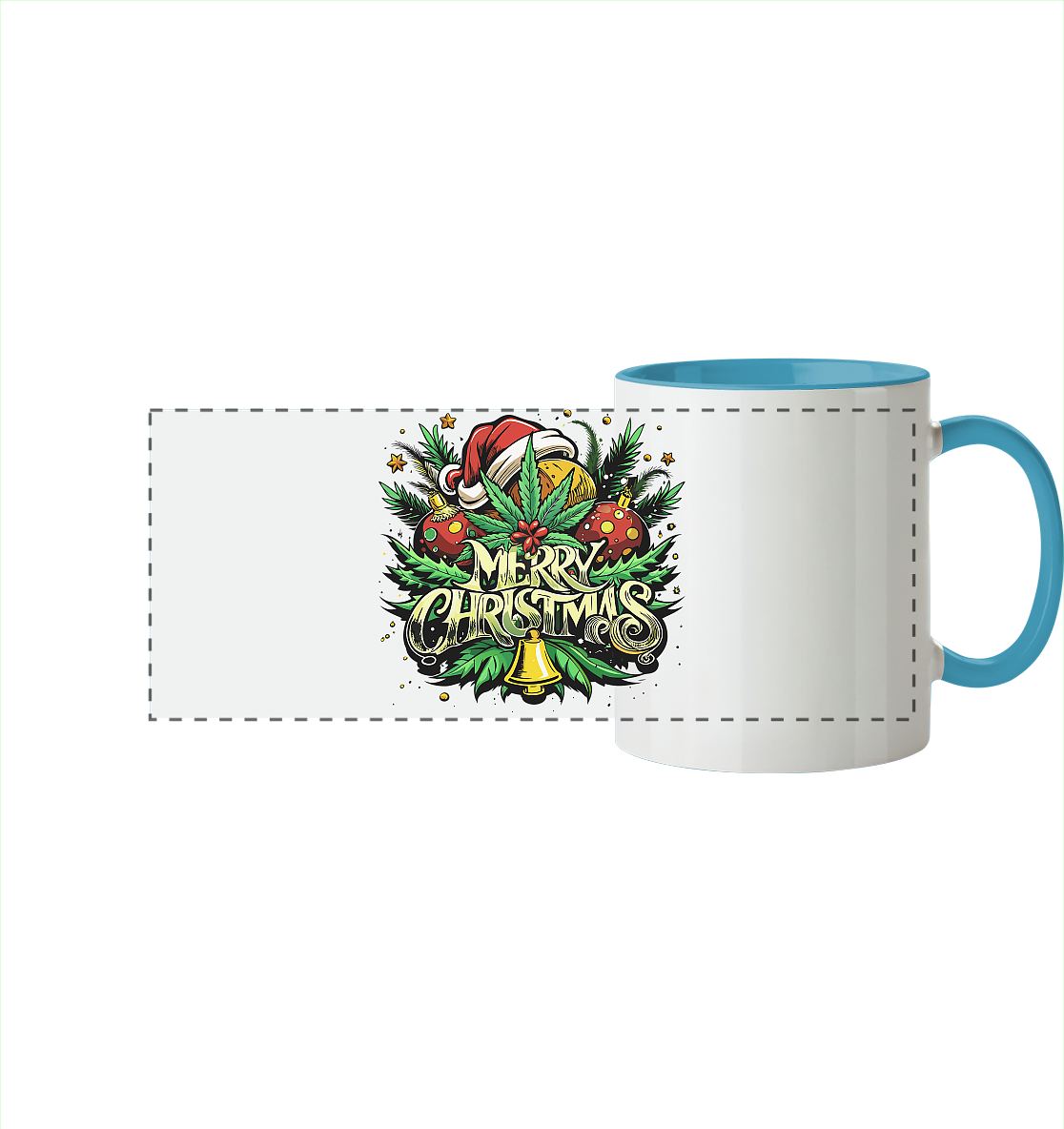 Bell Christmas - Panorama Tasse zweifarbig