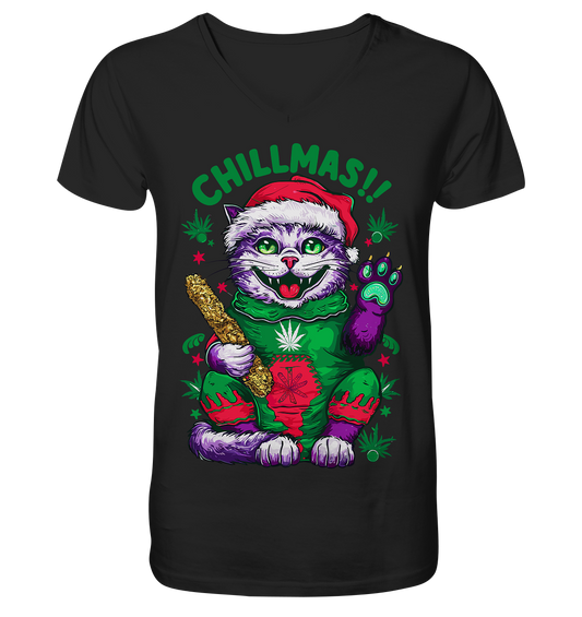 Chillmas Cat - Gentlemen V-Neck Shirt