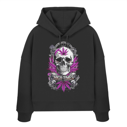 High Times Skull Purple - Ladies Boxcut Hoodie