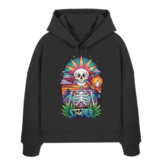 Color Stoner Skeleton - Ladies Boxcut Hoodie