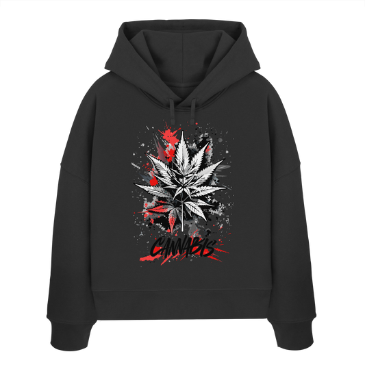 Red Cannabis - Ladies Boxcut Hoodie