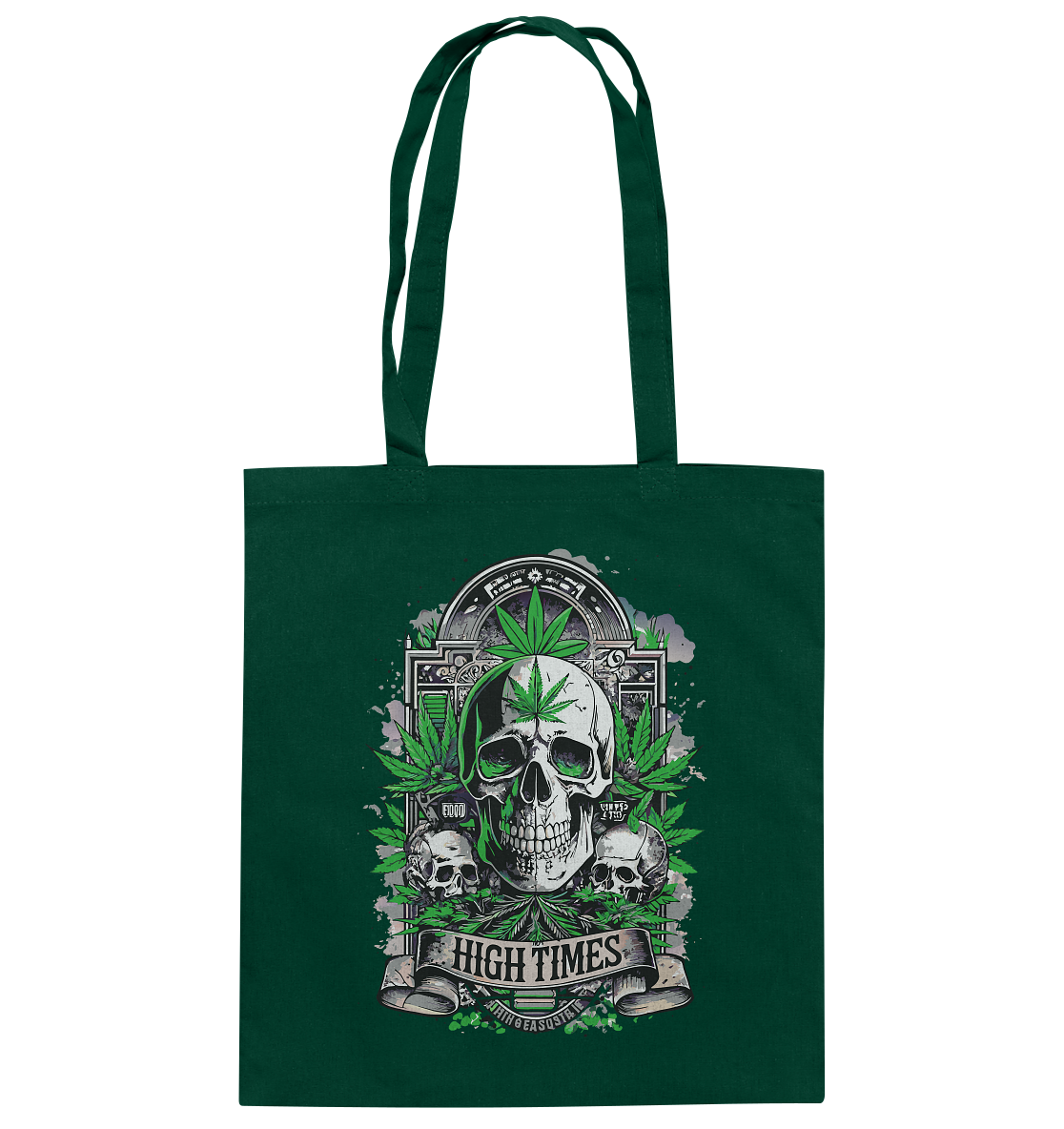 High Times Skull Green - Baumwolltasche