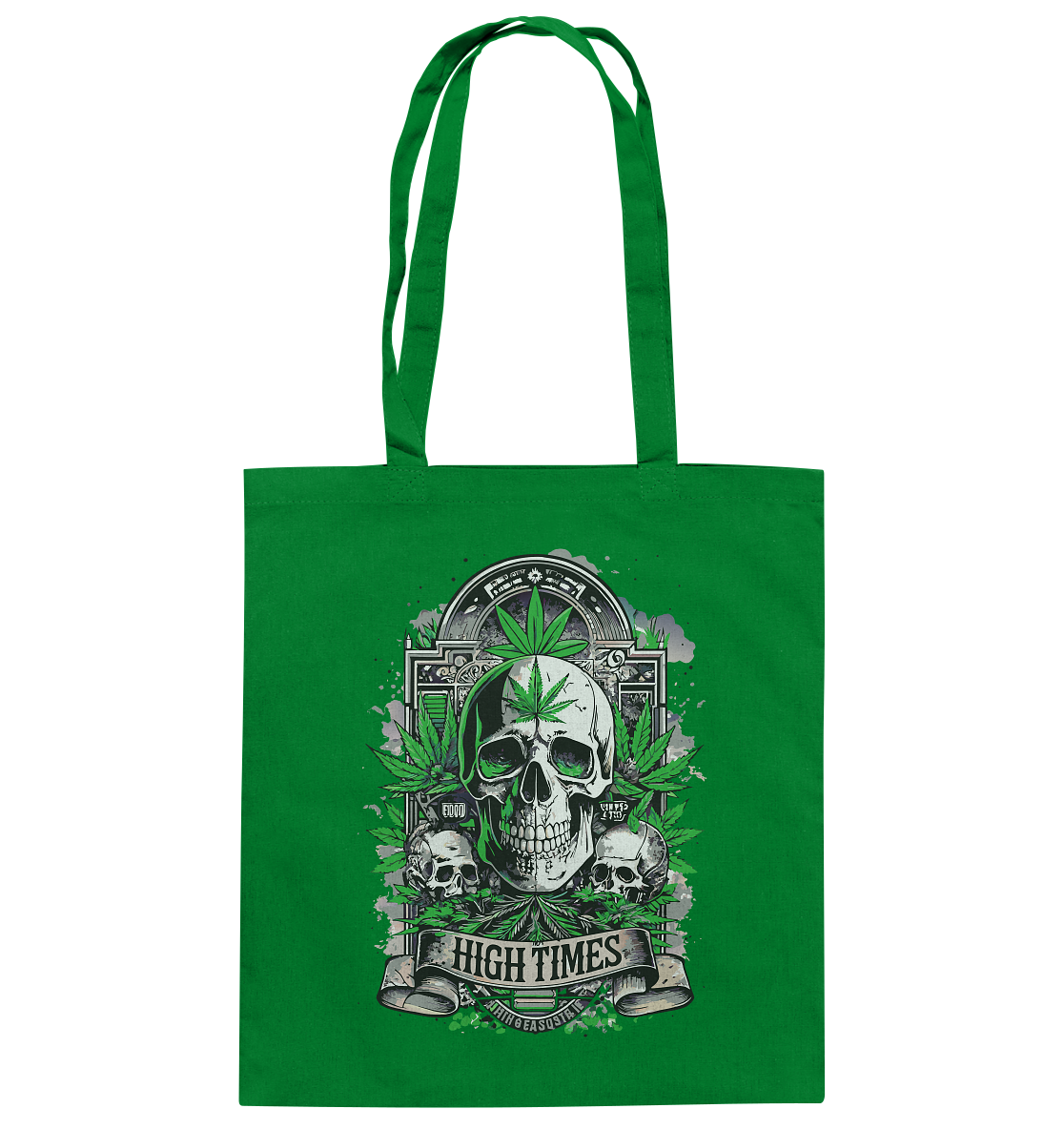 High Times Skull Green - Baumwolltasche
