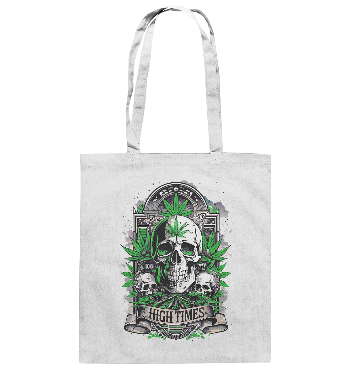 High Times Skull Green - Baumwolltasche