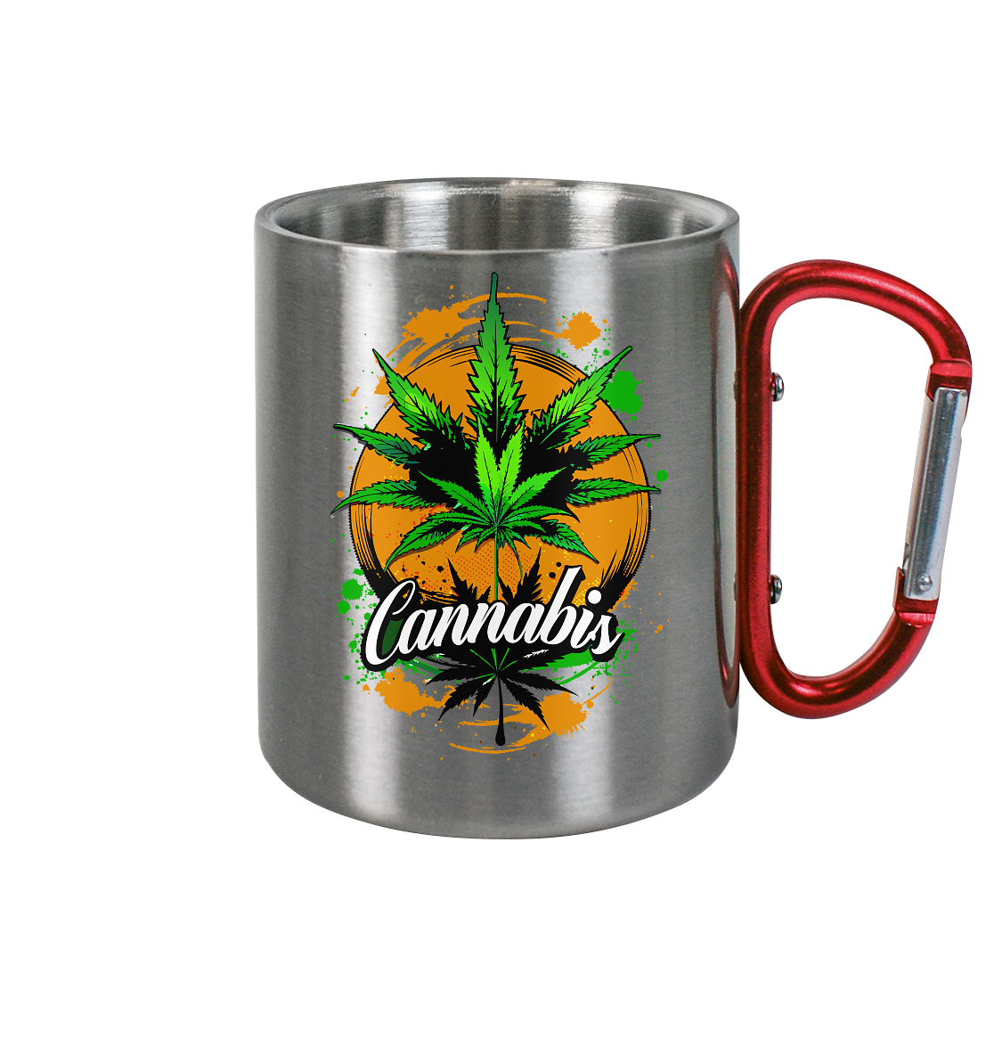 Orange Cannabis - Edelstahl Tasse