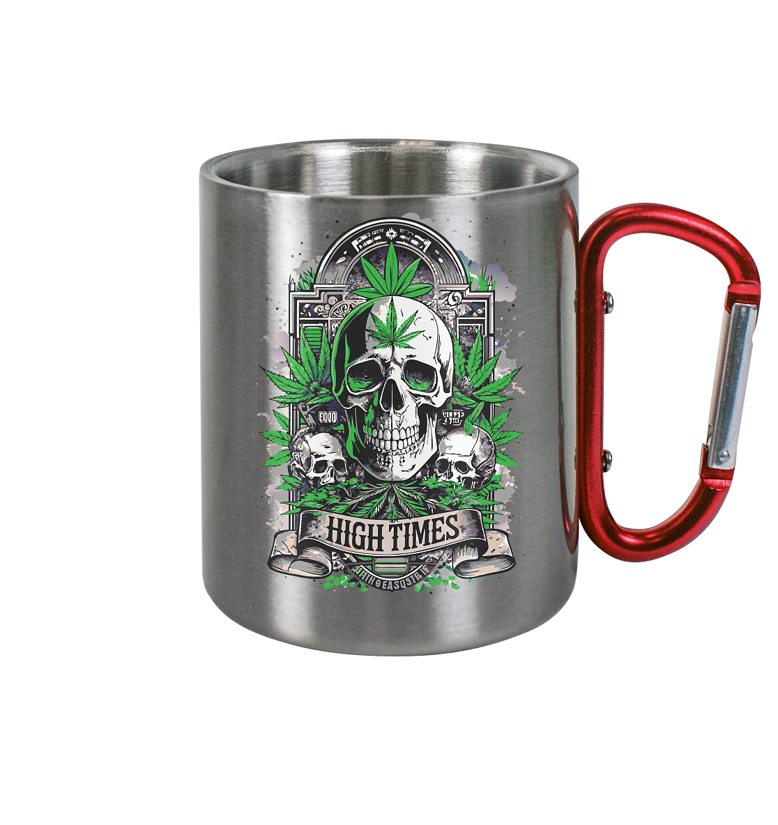 High Times Skull Green - Edelstahl Tasse