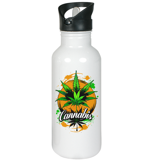 Orange Cannabis - Edelstahl-Trinkflasche 600ml