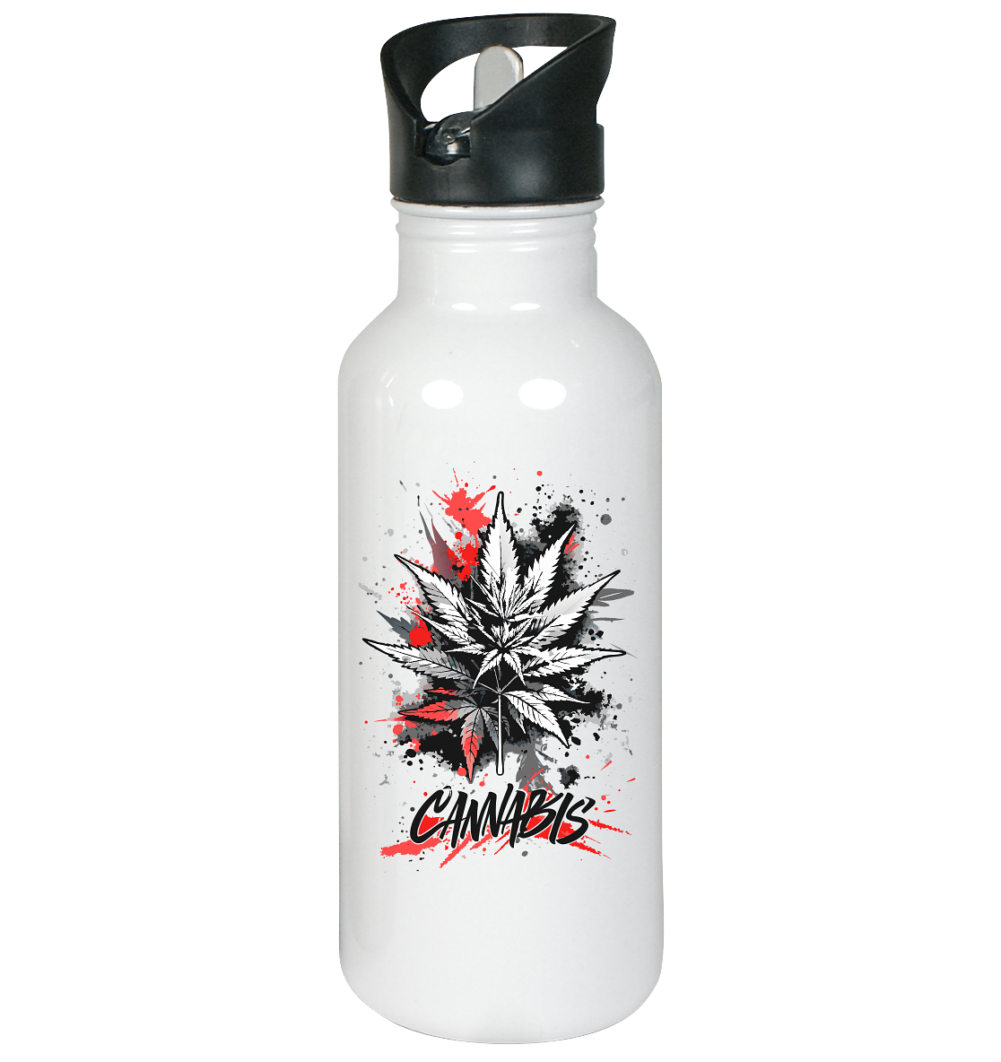 Red Cannabis - Edelstahl-Trinkflasche 600ml