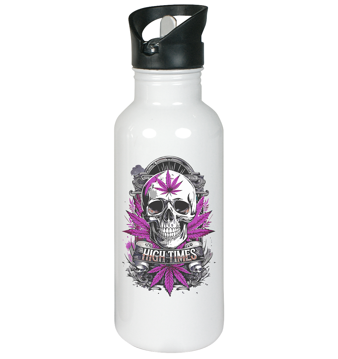 High Times Skull Purple - Edelstahl-Trinkflasche 600ml