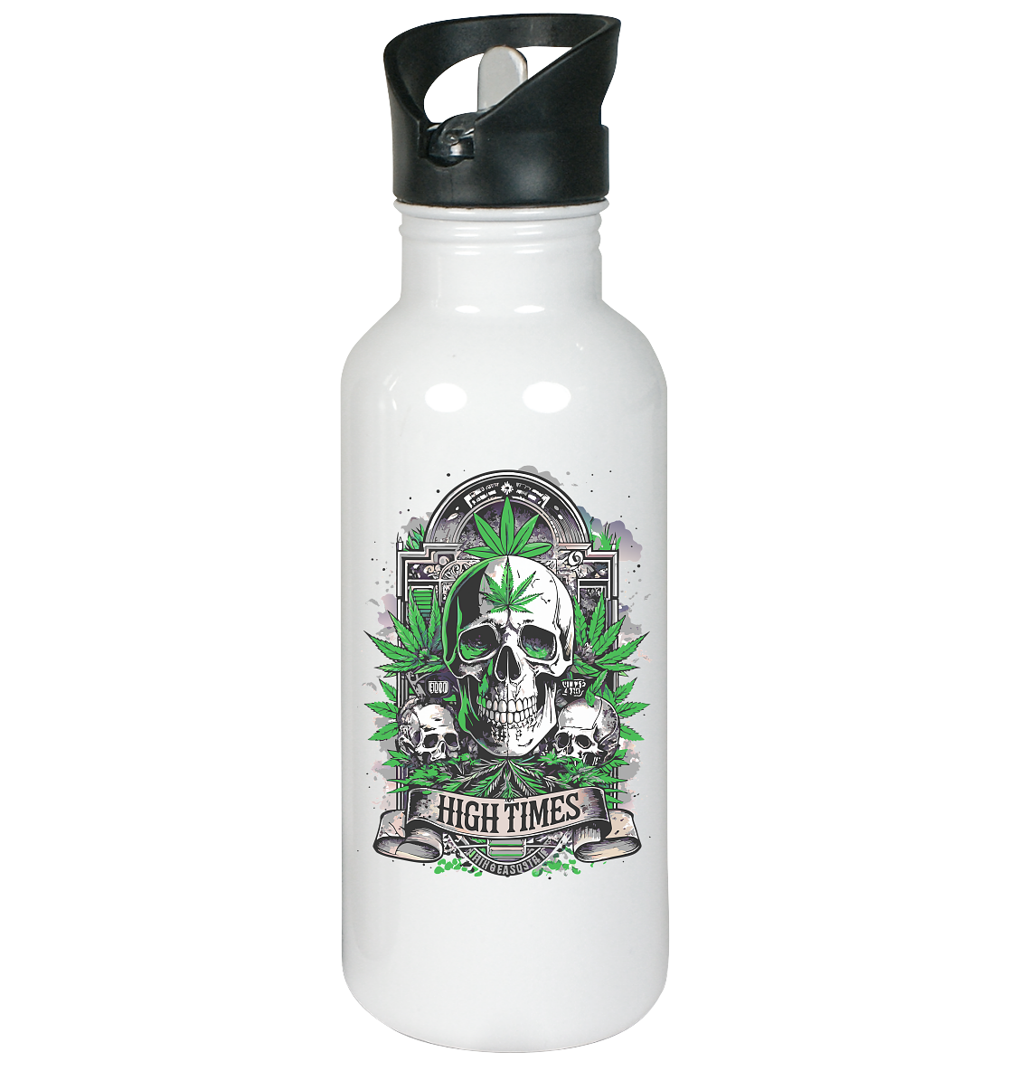 High Times Skull Green - Edelstahl-Trinkflasche 600ml