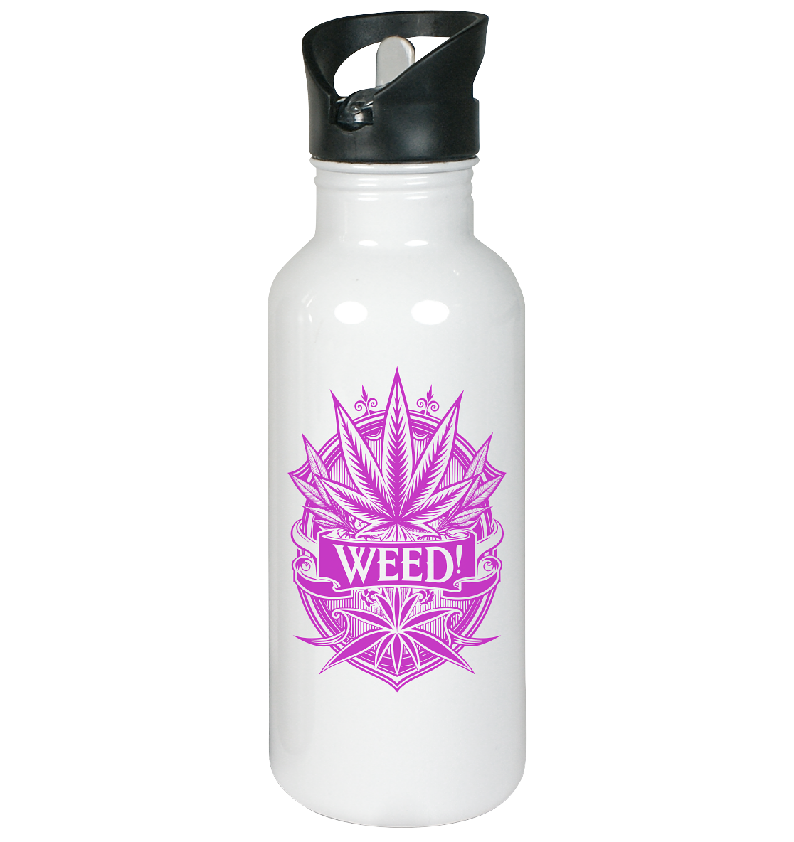 Pink Weed - Edelstahl-Trinkflasche 600ml