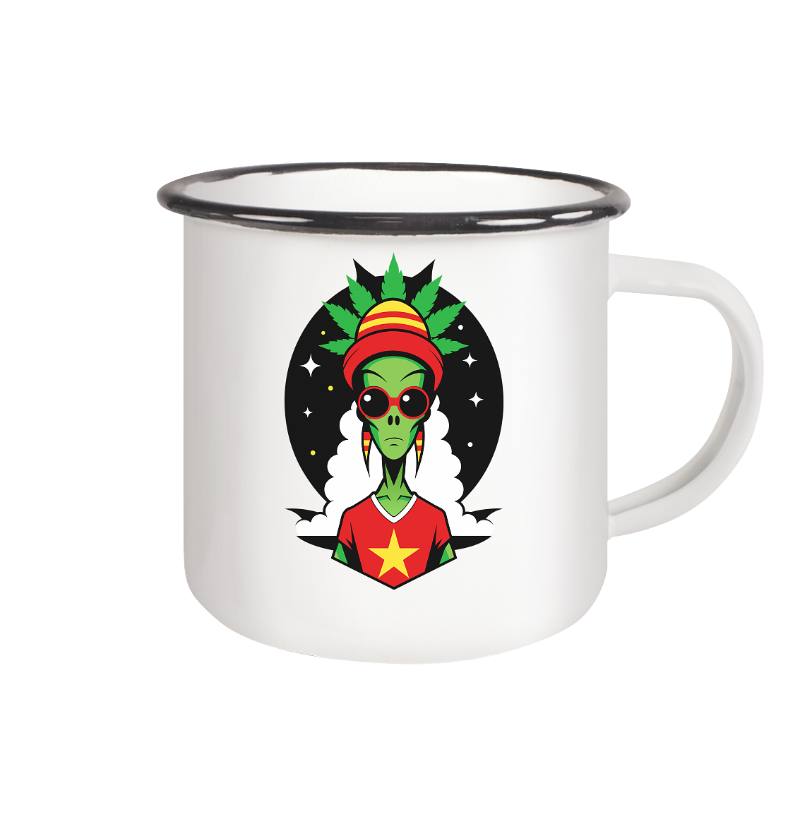 Alien - Emaille Tasse (Schwarz)