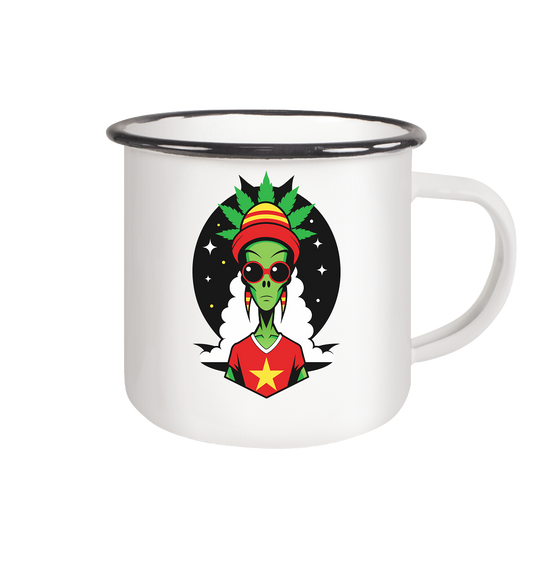 Alien - Emaille Tasse (Schwarz)