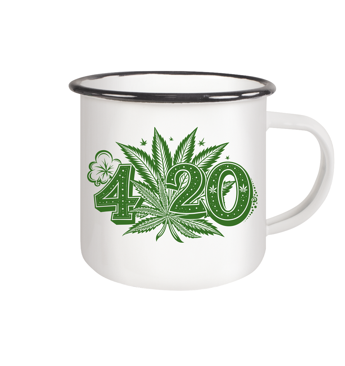 420 - Emaille Tasse (Schwarz)