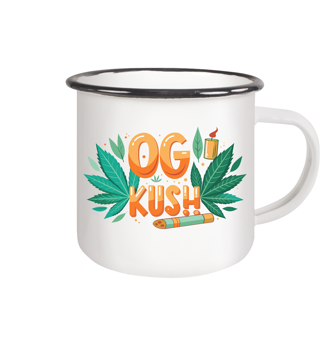 OG Kush - Emaille Tasse (Schwarz)