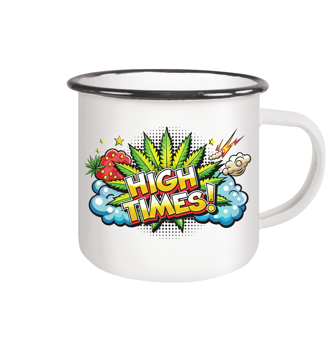 High Times - Emaille Tasse (Schwarz)