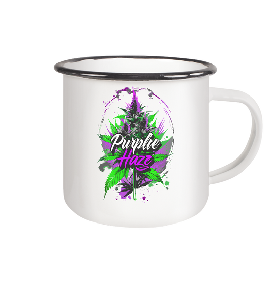 Purple Haze - Emaille Tasse (Schwarz)