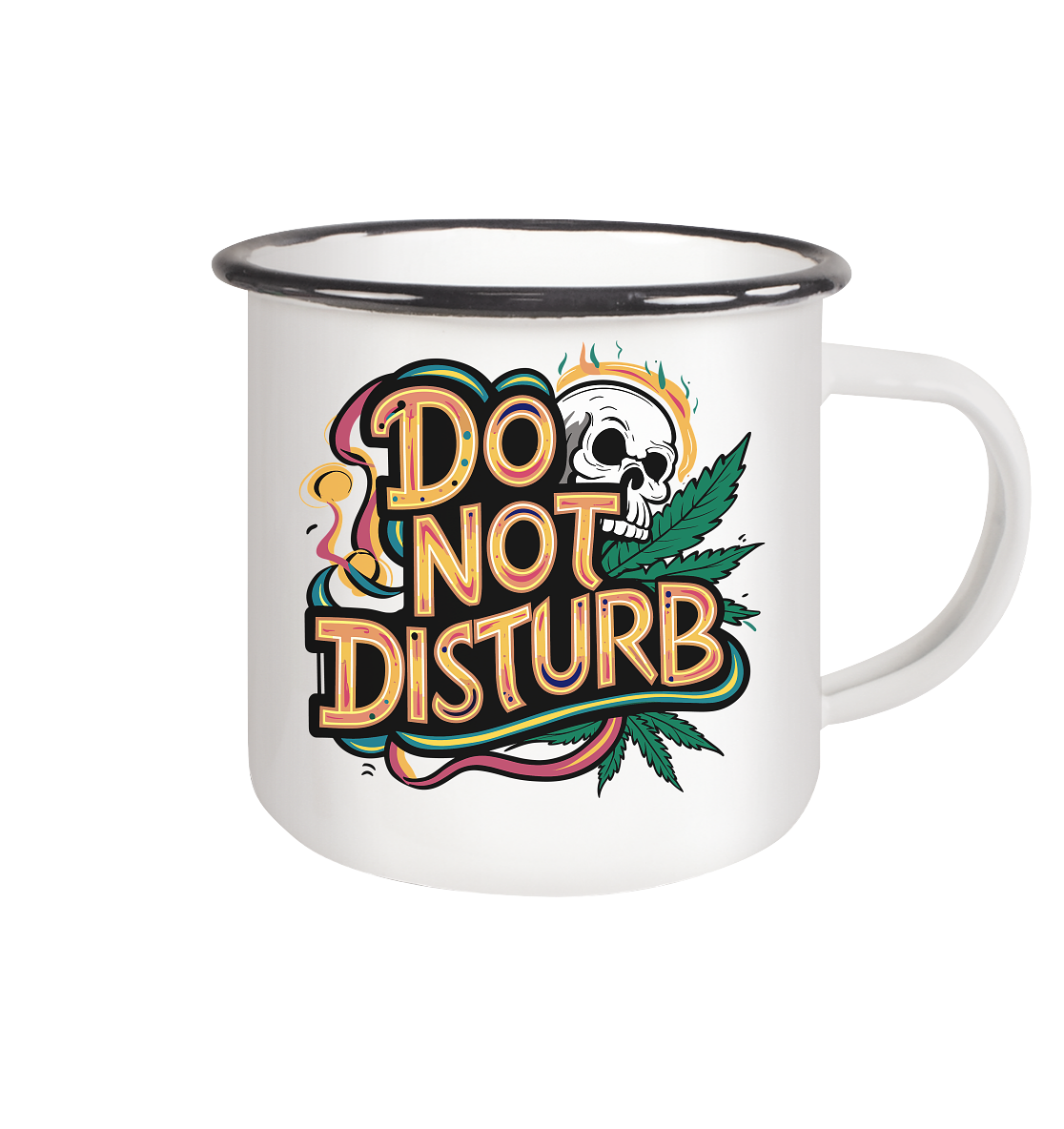 Do Not Disturb - Emaille Tasse (Schwarz)