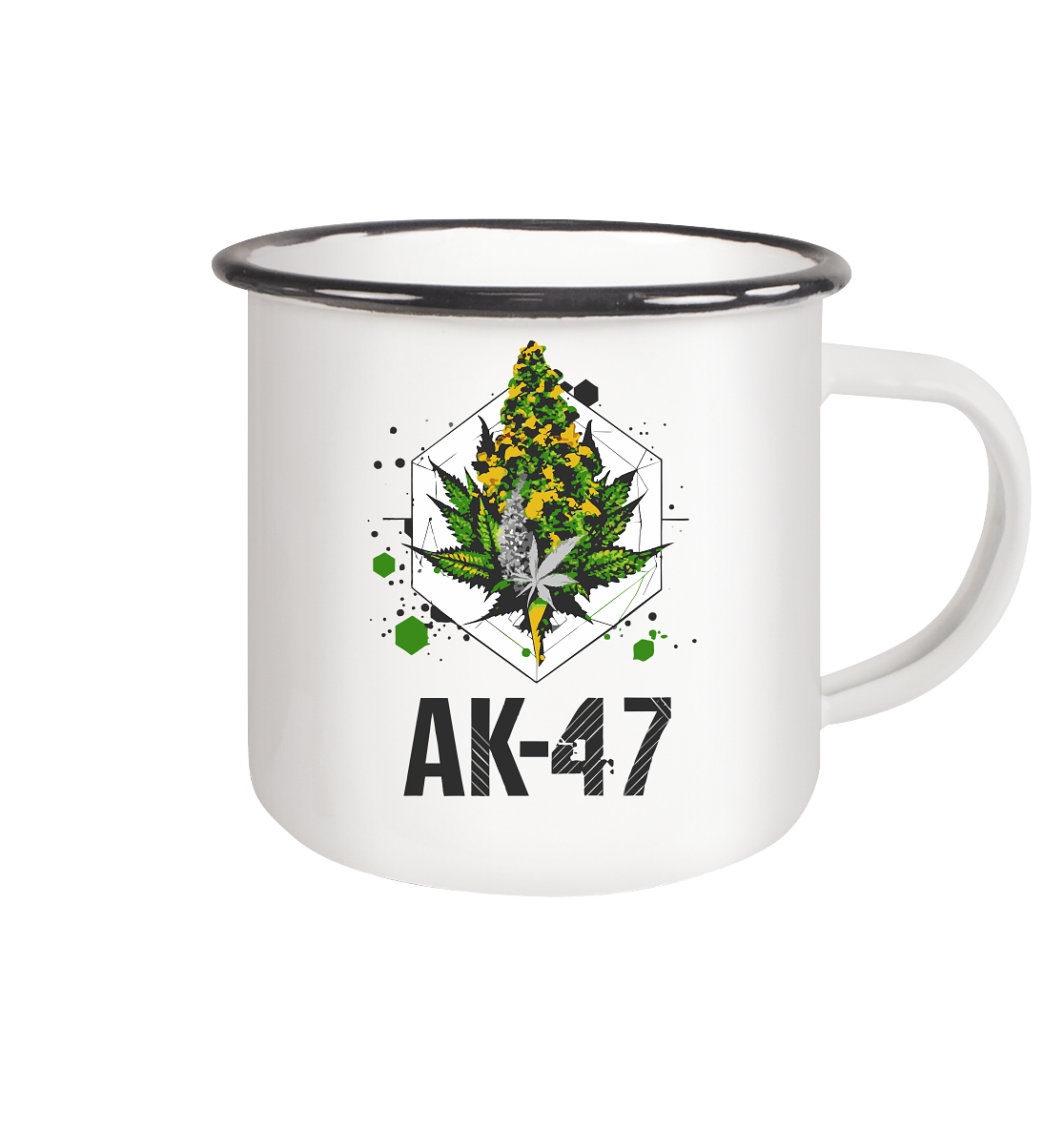 AK 47 - Emaille Tasse (Schwarz)