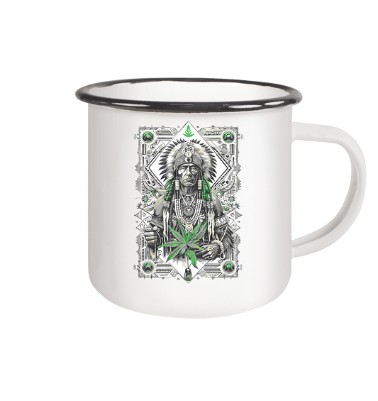 Indian - Emaille Tasse (Schwarz)