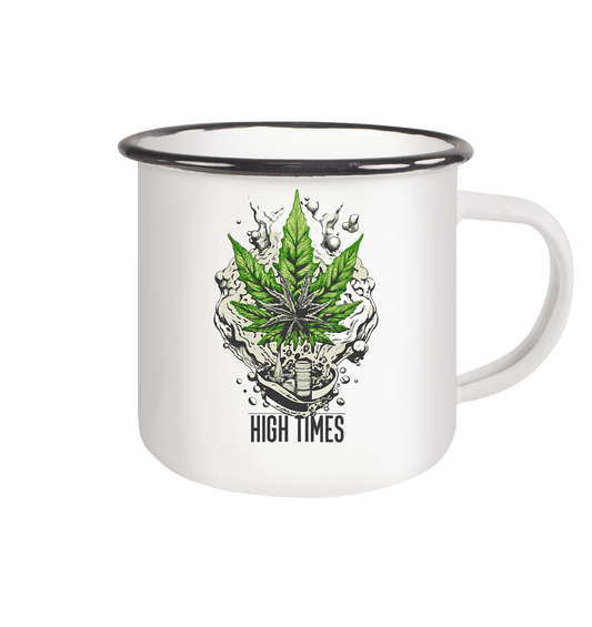 High Times Rocks - Emaille Tasse (Schwarz)