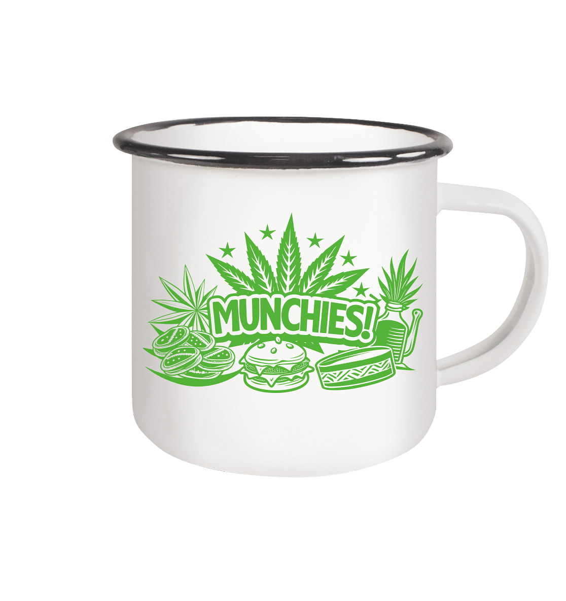 Munchies - Emaille Tasse (Schwarz)