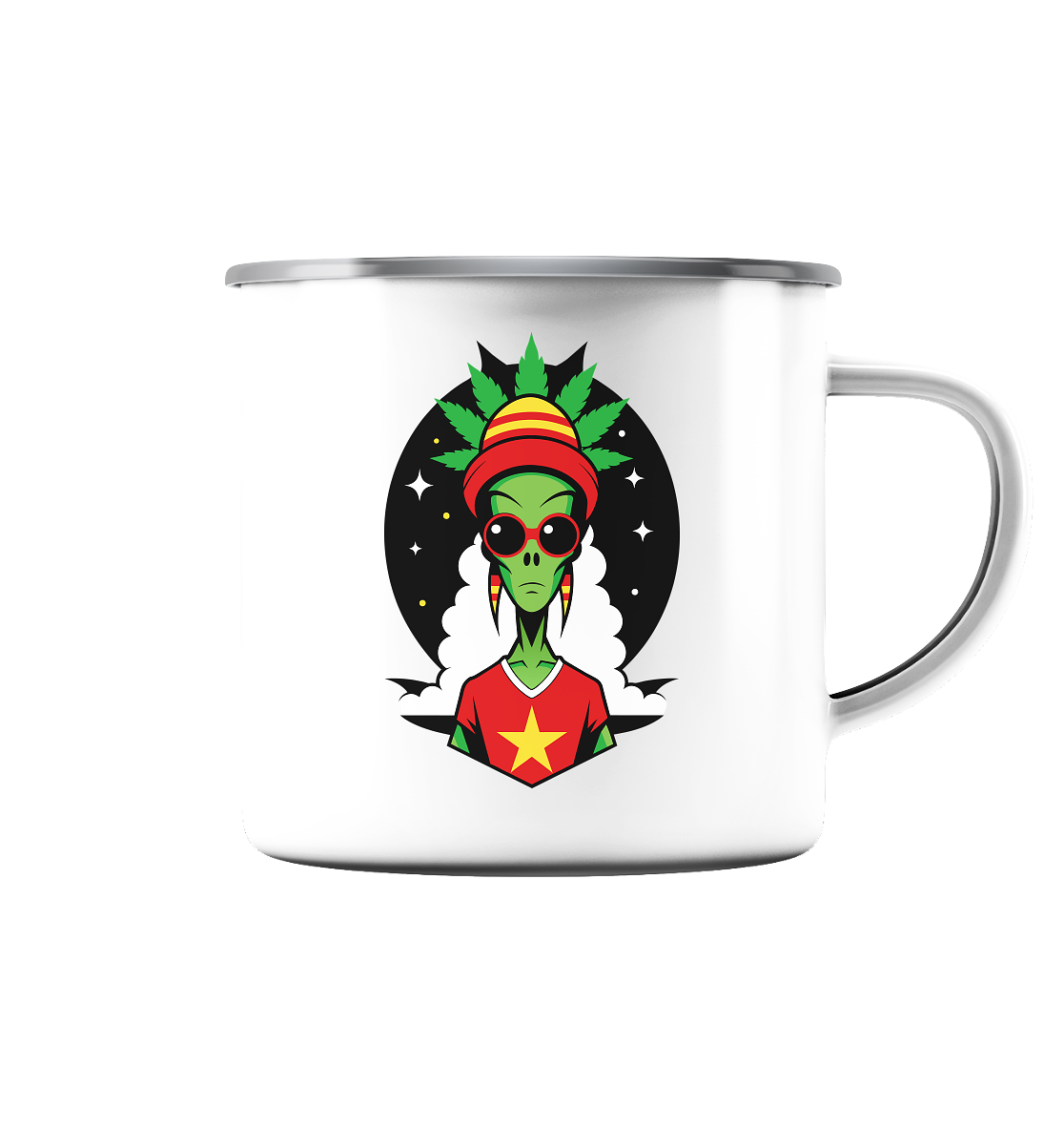 Alien - Emaille Tasse (Silber)