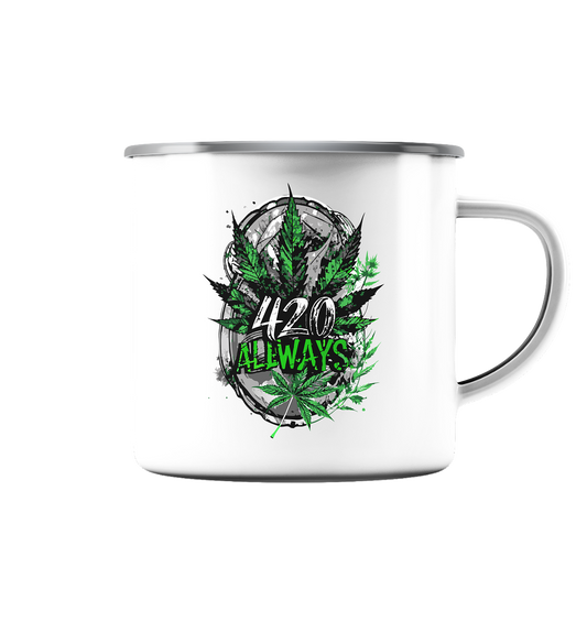 420 Always - Emaille Tasse (Silber)