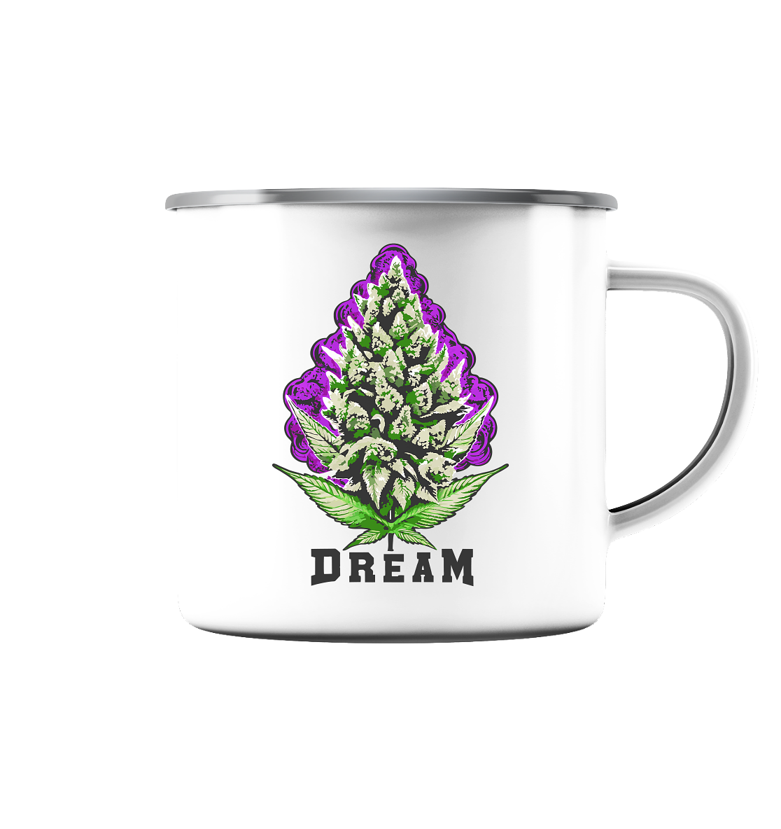 Purple Dream - Emaille Tasse (Silber)