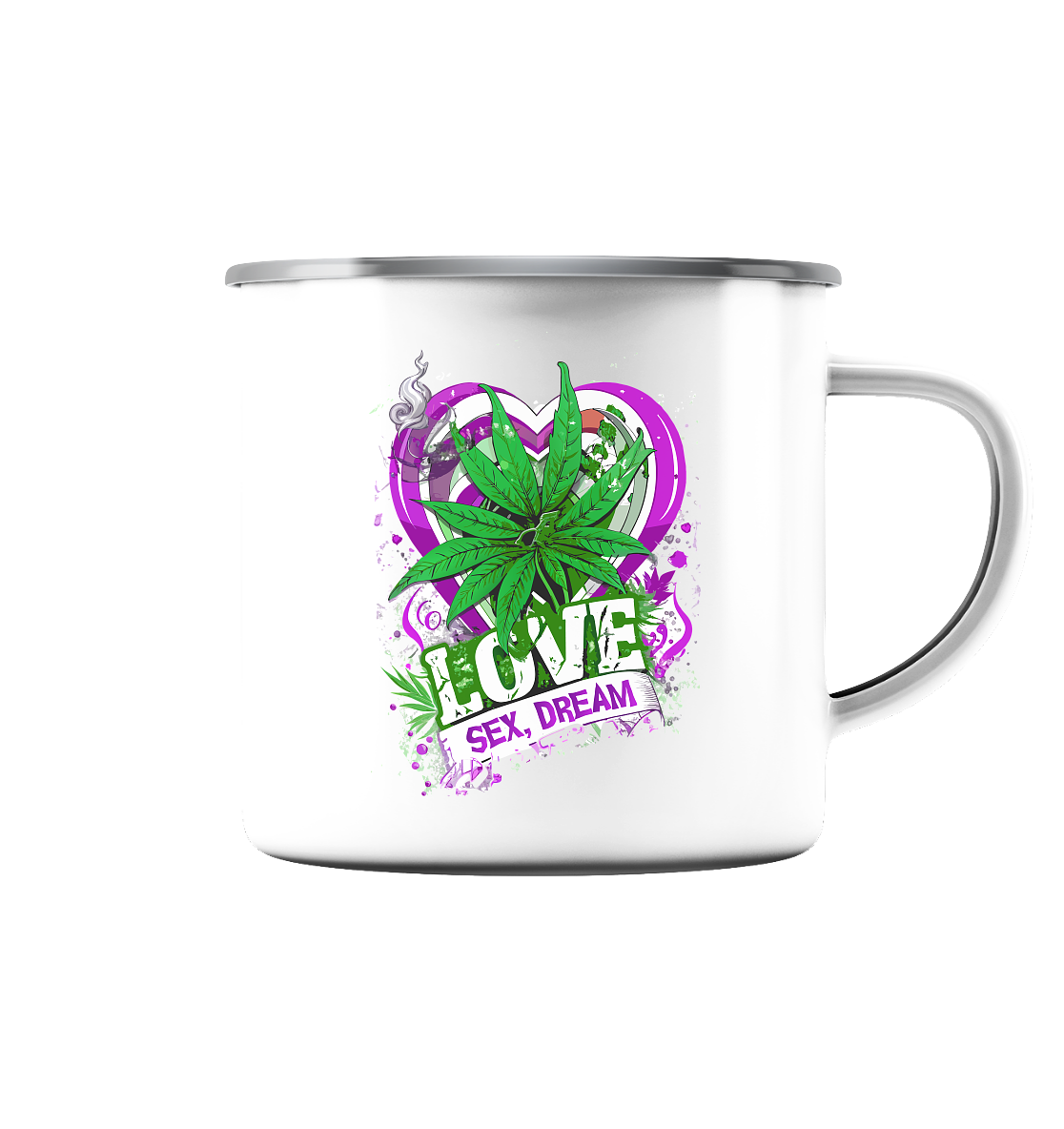 Love S#X Dream - Emaille Tasse (Silber)