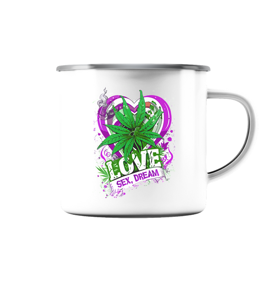 Love S#X Dream - Emaille Tasse (Silber)