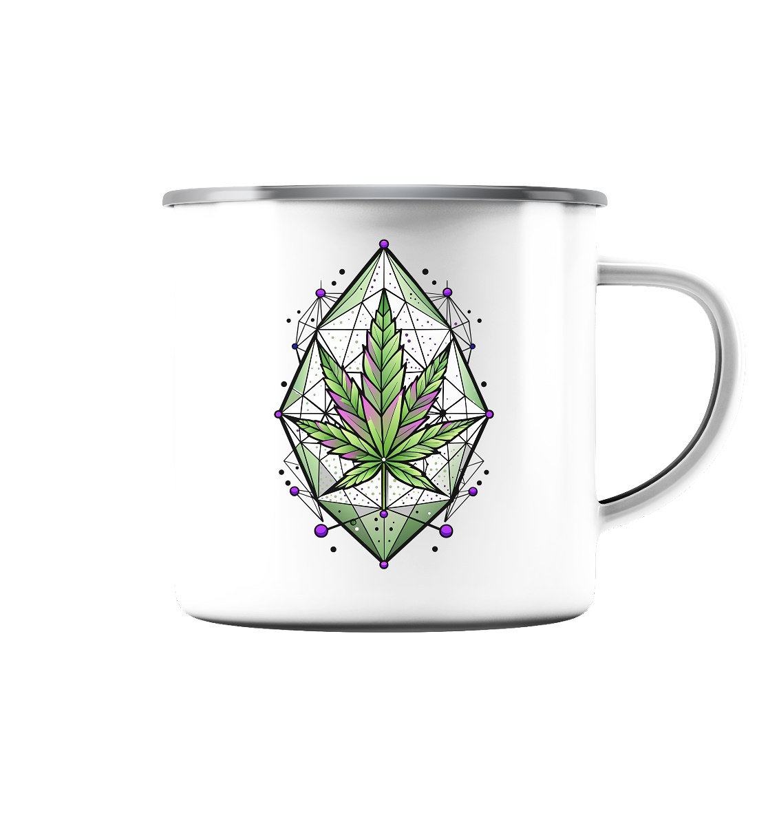 Leaf Construct - Emaille Tasse (Silber)