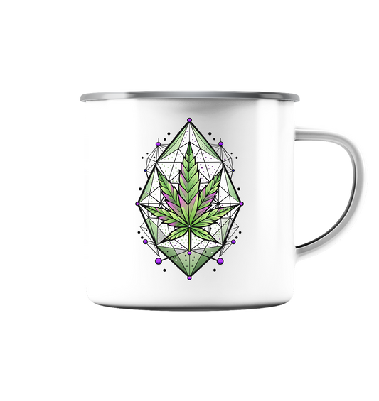 Leaf Construct - Emaille Tasse (Silber)