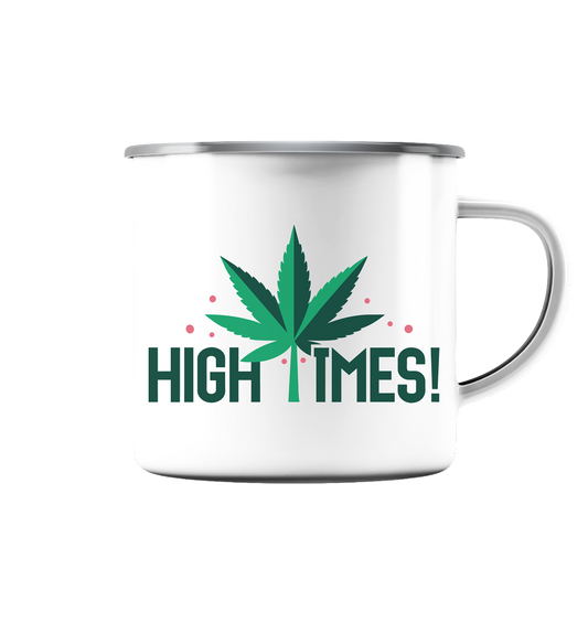 High Times Leaf - Emaille Tasse (Silber)