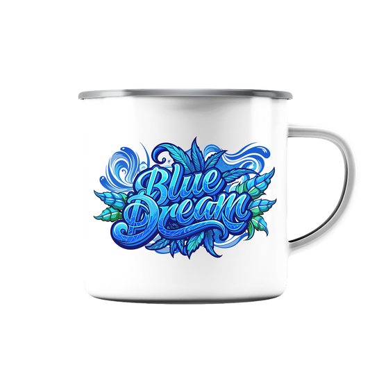 Blue Dream - Emaille Tasse (Silber)