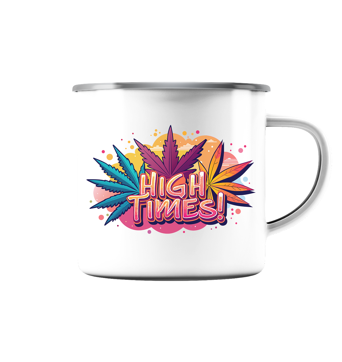 High Times Leafs - Emaille Tasse (Silber)